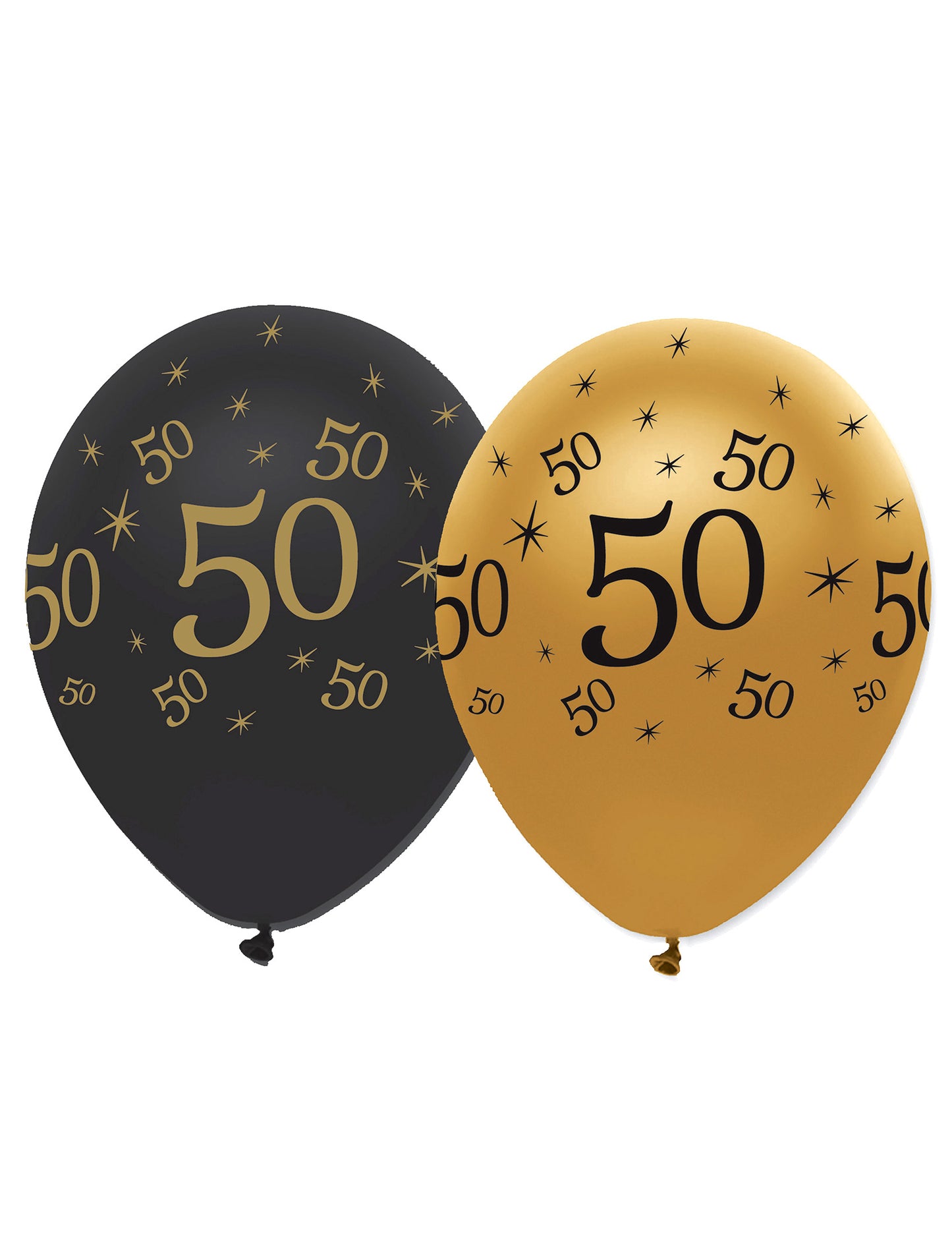 6 ballon 50 ans noirs et doré