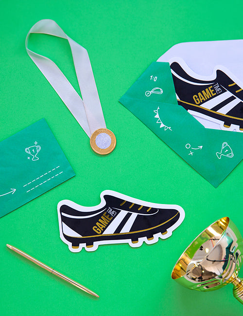 6 Cartes d'invitation chaussures de foot