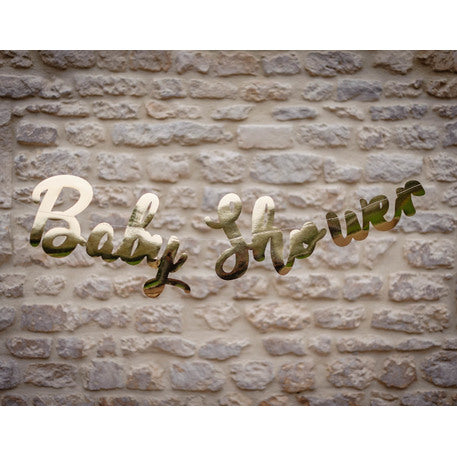 Guirlande lettres Baby Shower dorée metal