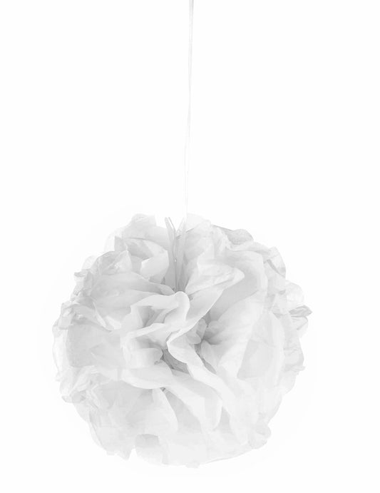 Pompon à suspendre blanc de 25 cm